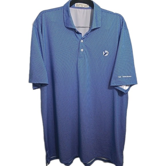 Holderness & Bourne Other - Holderness & Bourne Men's XXL Blue Geometric Tailored Fit Polo Embroidered Logo